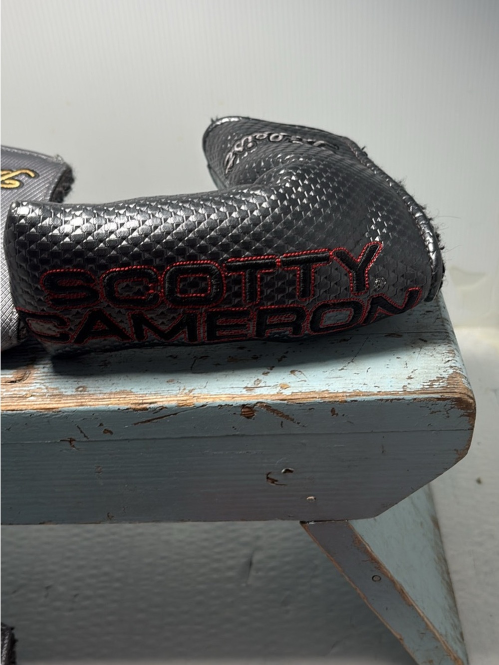 Scotty Cameron Black Putter Headcover with Red Embroidery